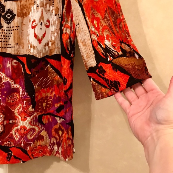 Koret Tunic Blouse Top 3/4 Sleeves Scoop Neck Sz L - Picture 4 of 6